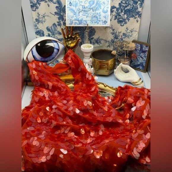 🆕 MISHA COLLECTION 🧿 NWOT Red Sapphire Sequins Mini Dress, Sz M - US 6 - Picture 13 of 16